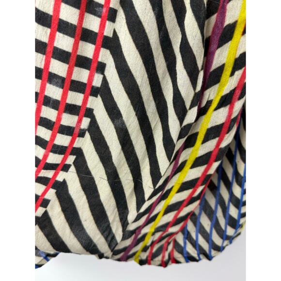 Anthropologie Conditions Apply Patchwork Stripe Babydoll Tunic XL Rainbow Artsy - Picture 14 of 14